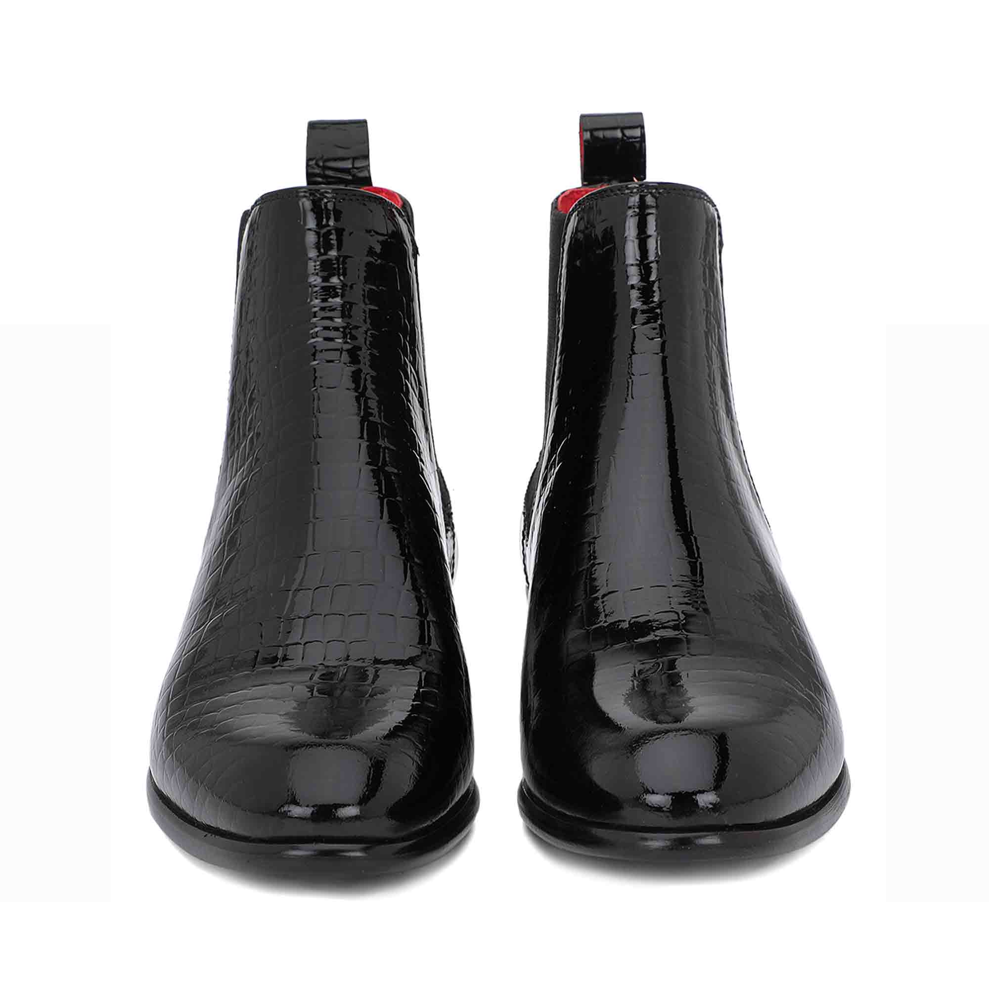 Saint Eadred Black Croc Embossed Patent Leather Chelsea boot - Image 5