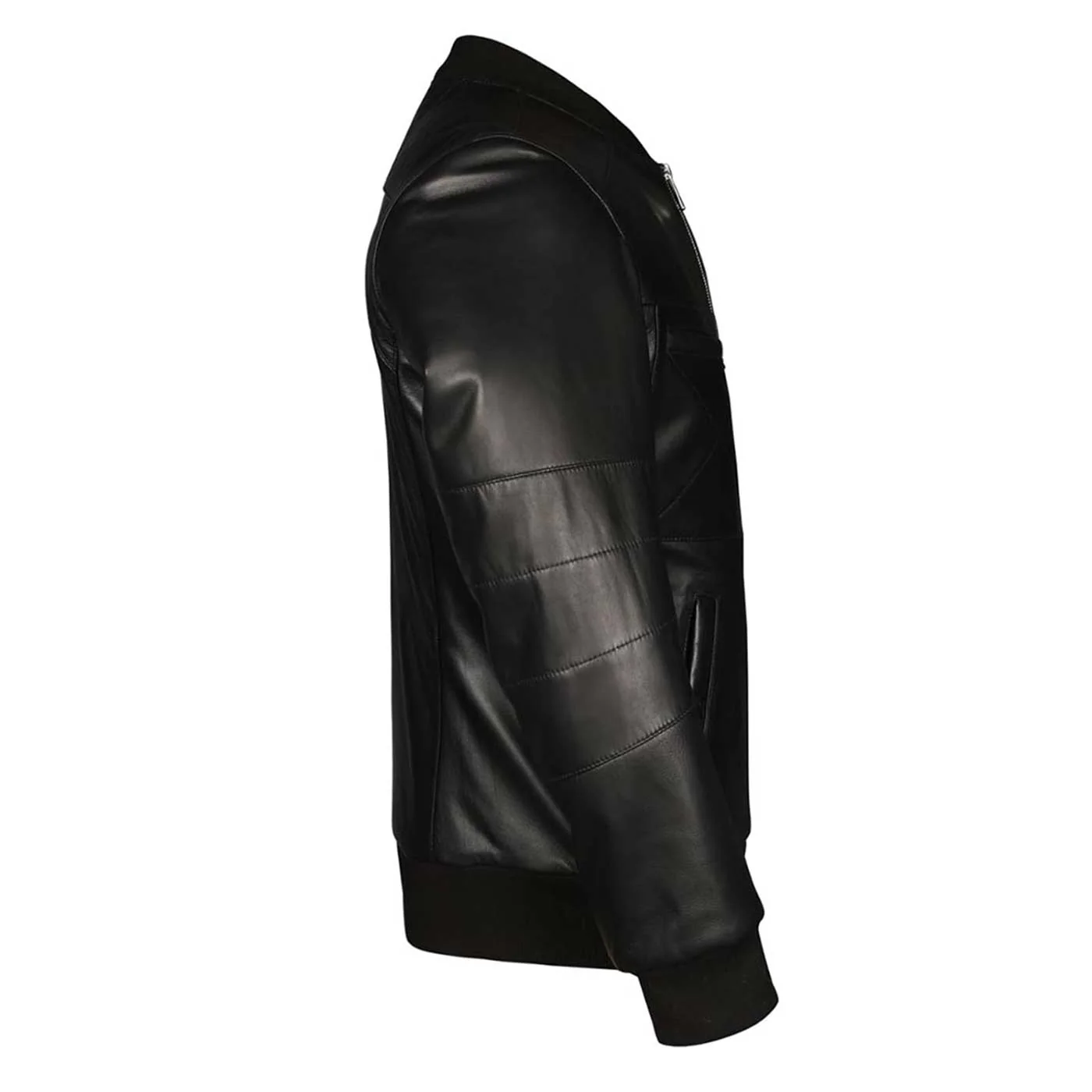 Saint Edith Black Leather Men's Bomber Jackets - Image 4