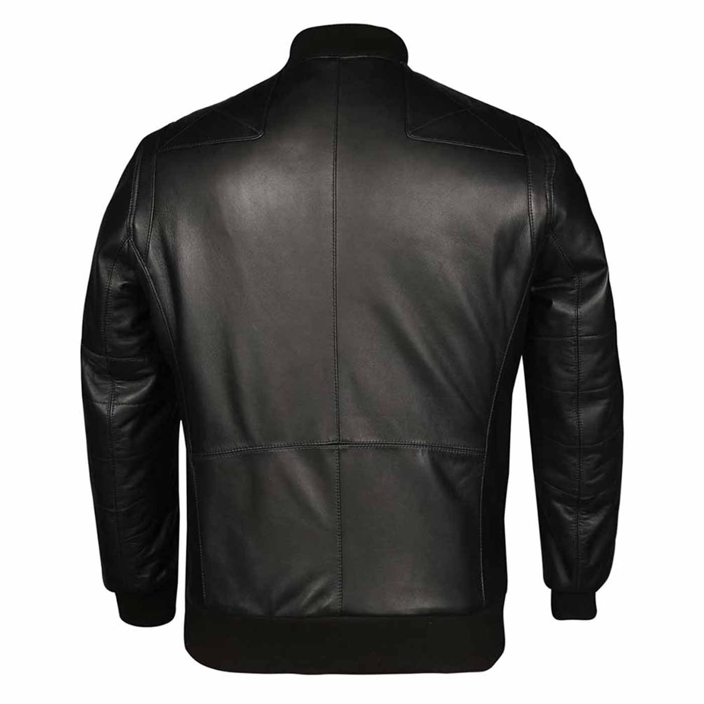 Saint Edith Black Leather Men's Bomber Jackets - Image 5