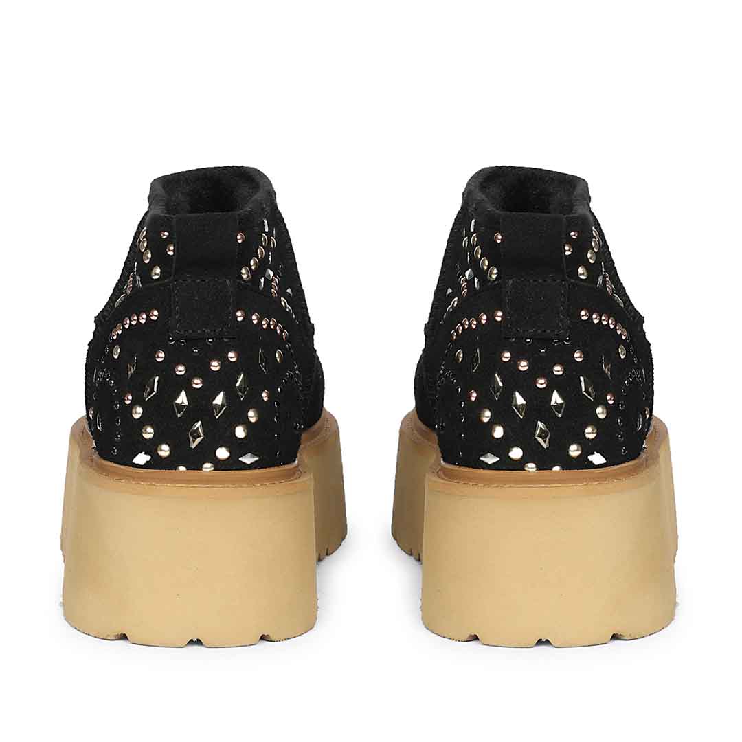 Saint Eislyn Studded Black Suede Leather Platform Boots - Image 5