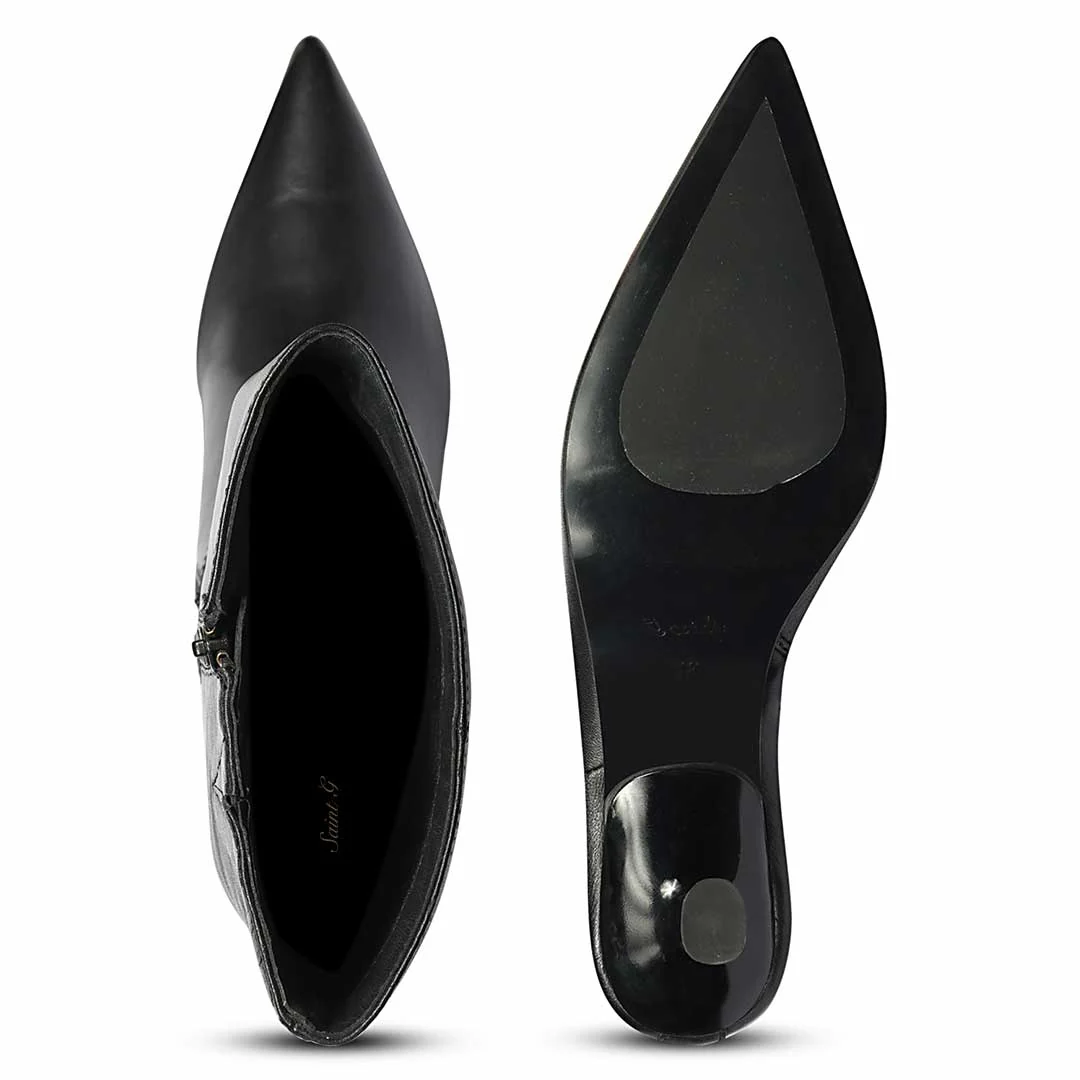 Saint Elara Buckle Embellished Black Leather Long Boots - Image 6