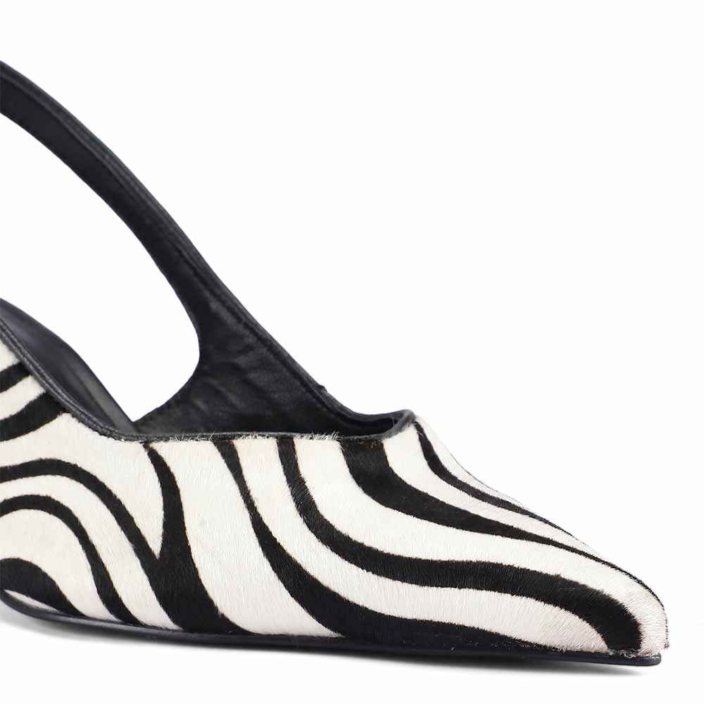 Saint Elara Zebra-Print Slingback Leather Pumps - Image 7