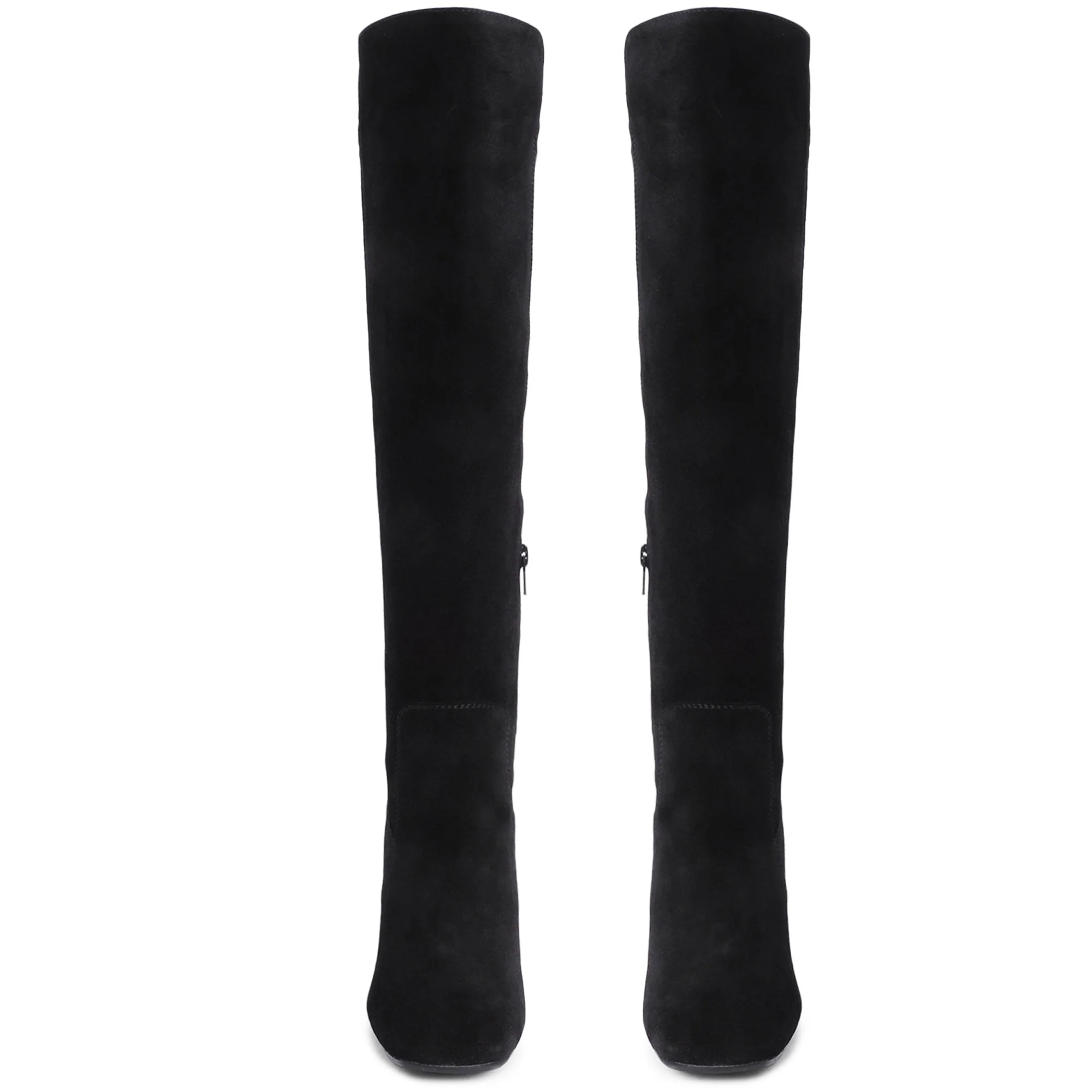 Saint Elexis Black Suede Leather Knee High Boots - Image 5