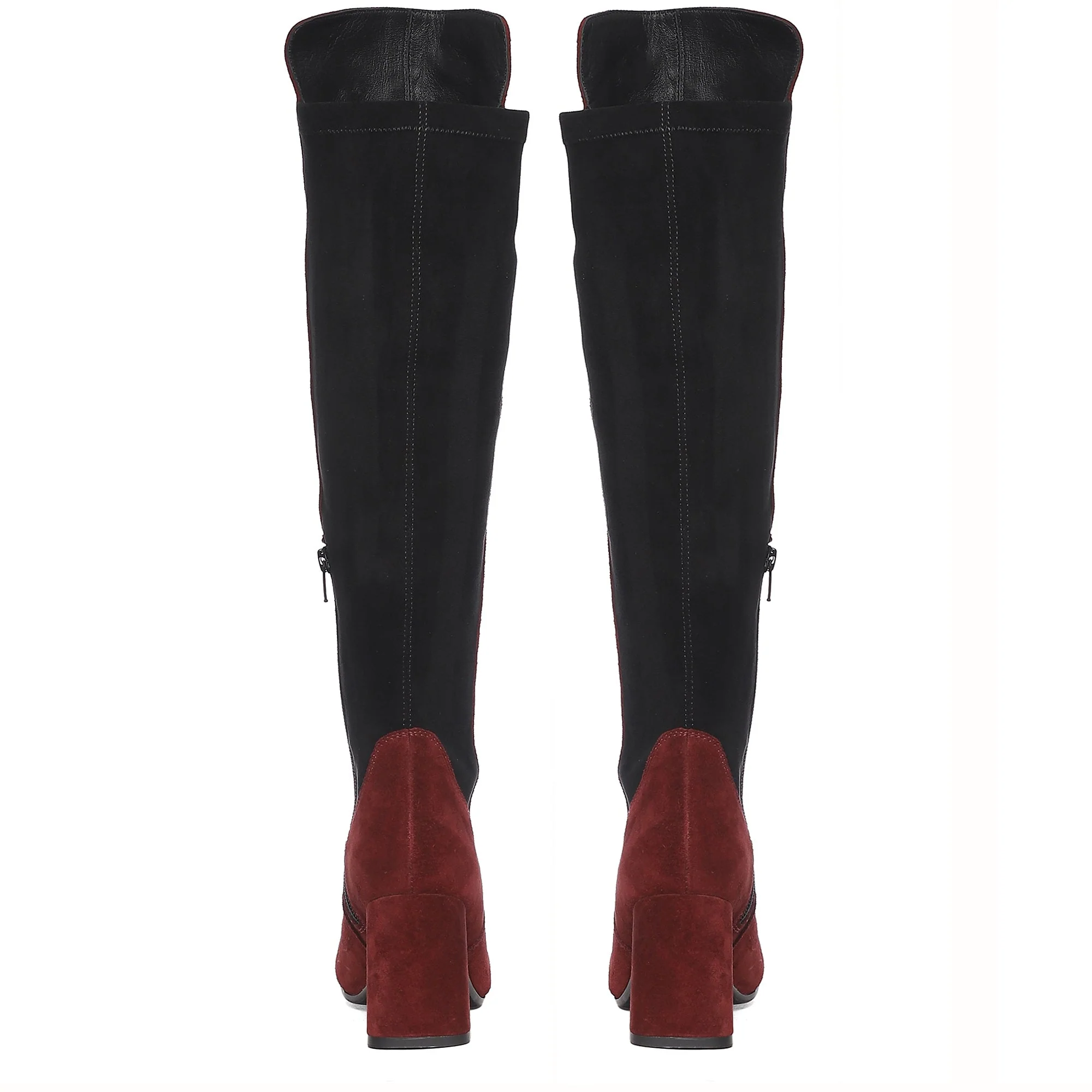 Saint Elexis Maroon Leather Knee High Boots - Image 6