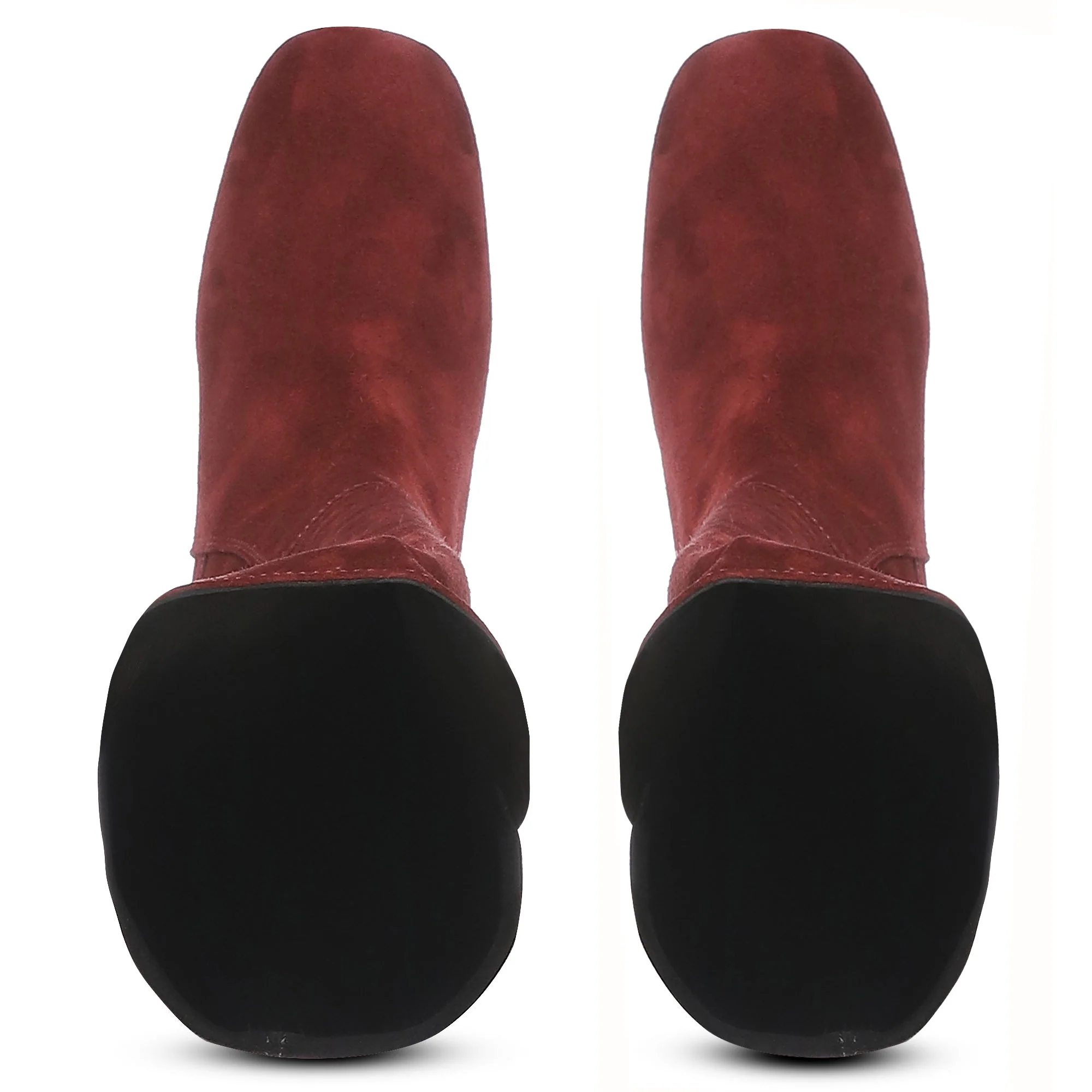 Saint Elexis Maroon Leather Knee High Boots - Image 7