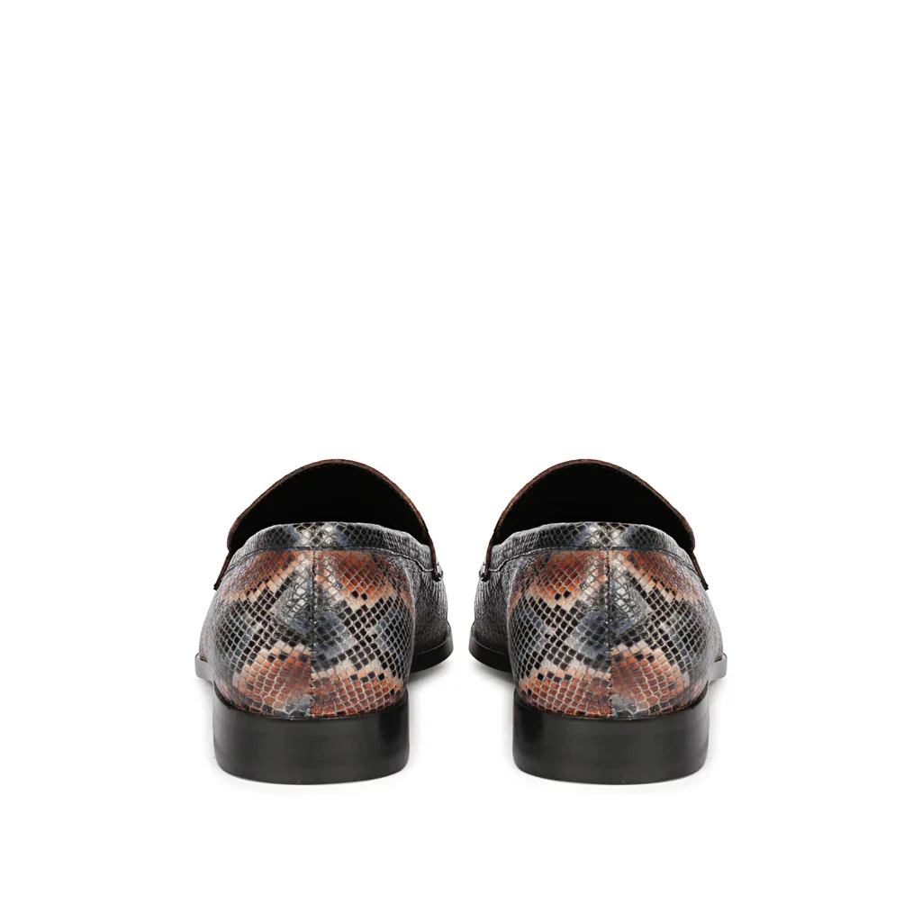 Saint Ellis Blue Snake Print Leather Loafers - Image 5