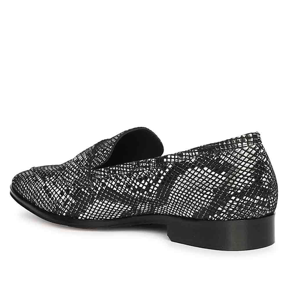 Saint Ellis White and Black Snake Print Leather Loafers - Image 4