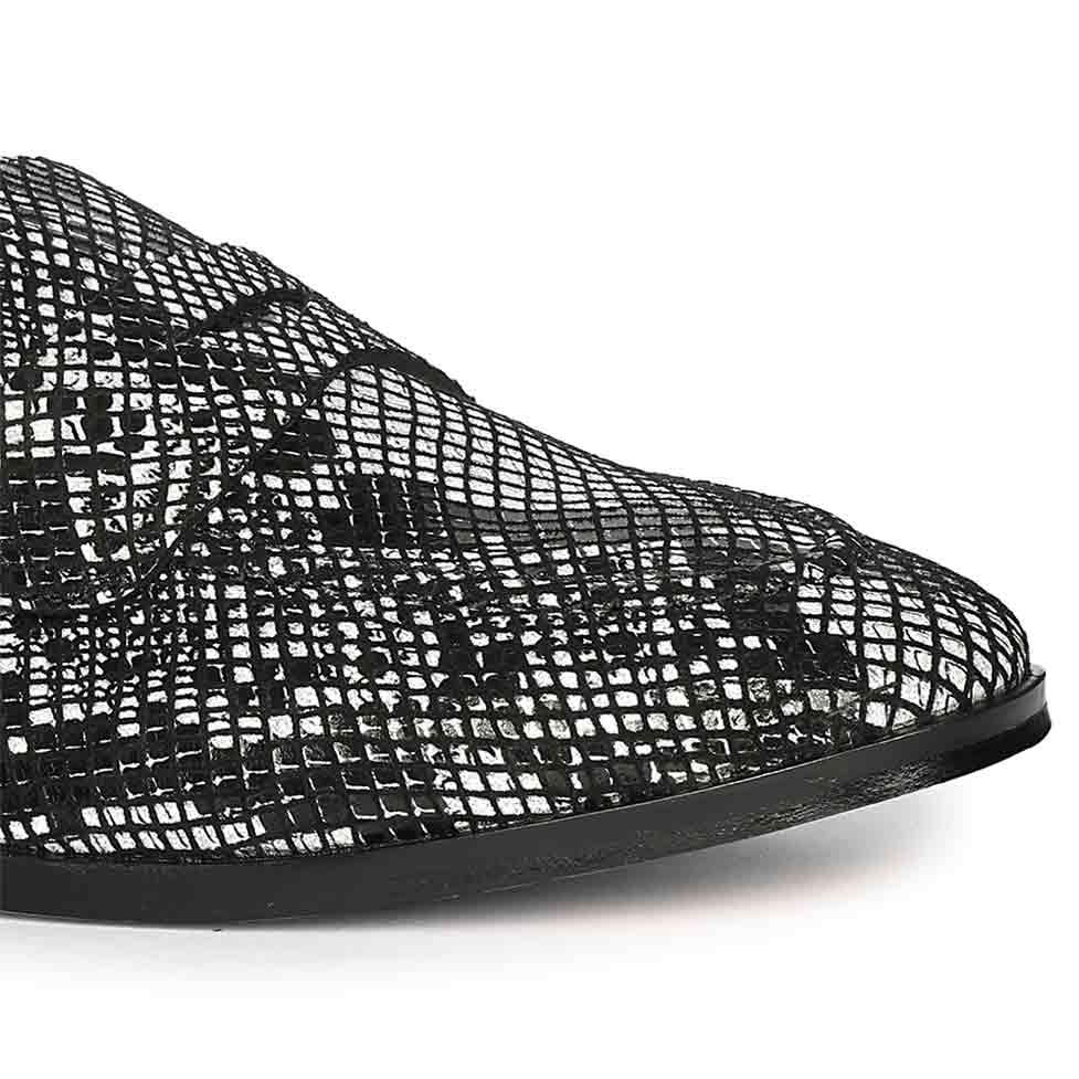 Saint Ellis White and Black Snake Print Leather Loafers - Image 9