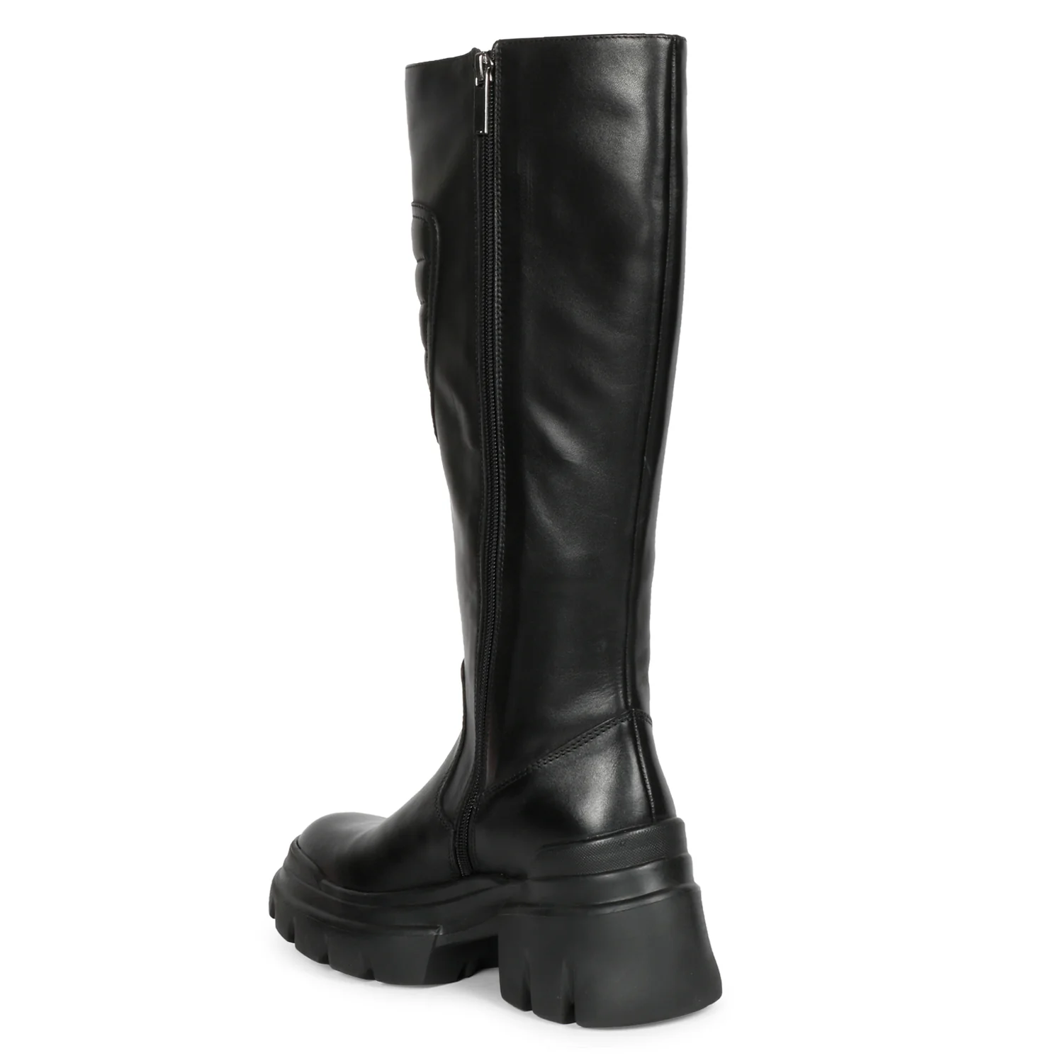Saint Eloïse Black Leather Lug Sole Long Boots - Image 7