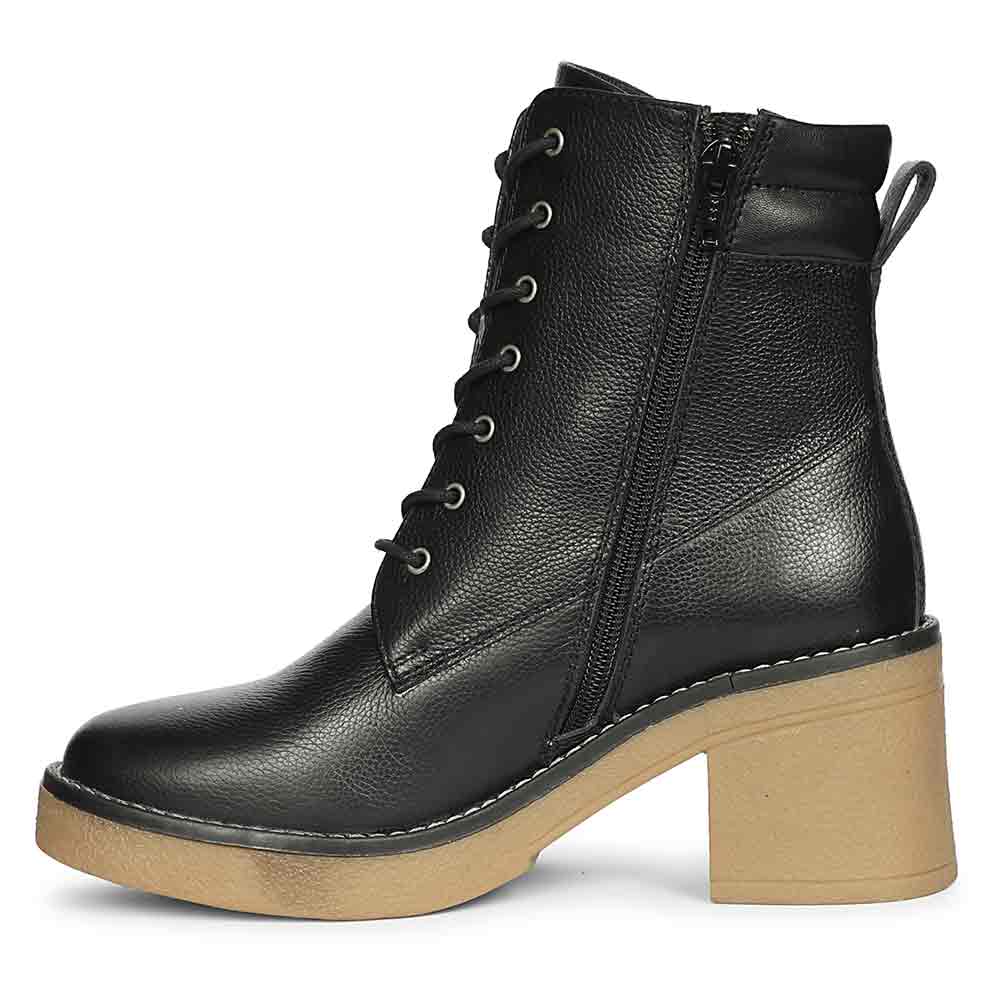 Saint Esme Black Leather Lace Up Boots - Image 4