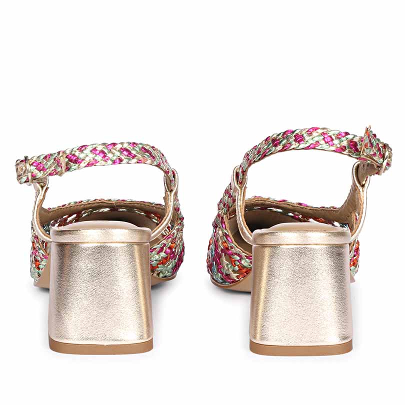 Saint Elowen Multi Hand Woven Leather Block Heels - Image 6