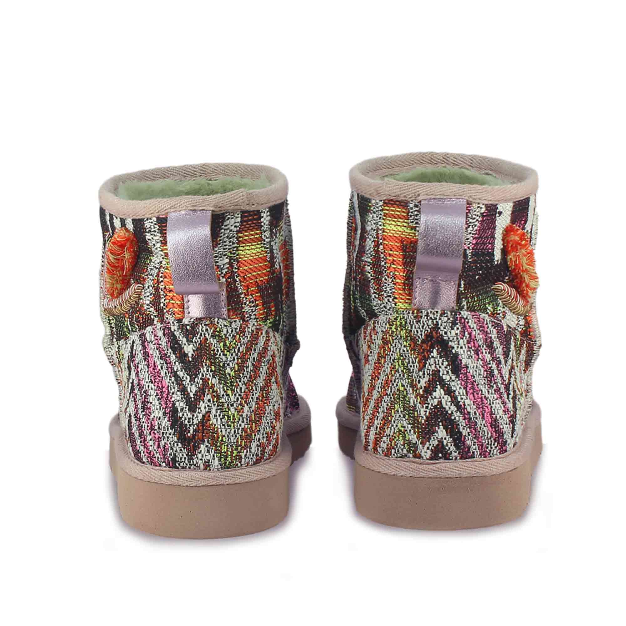 Saint Felice Embroidered Italian Fabric Snug Boots - Image 5
