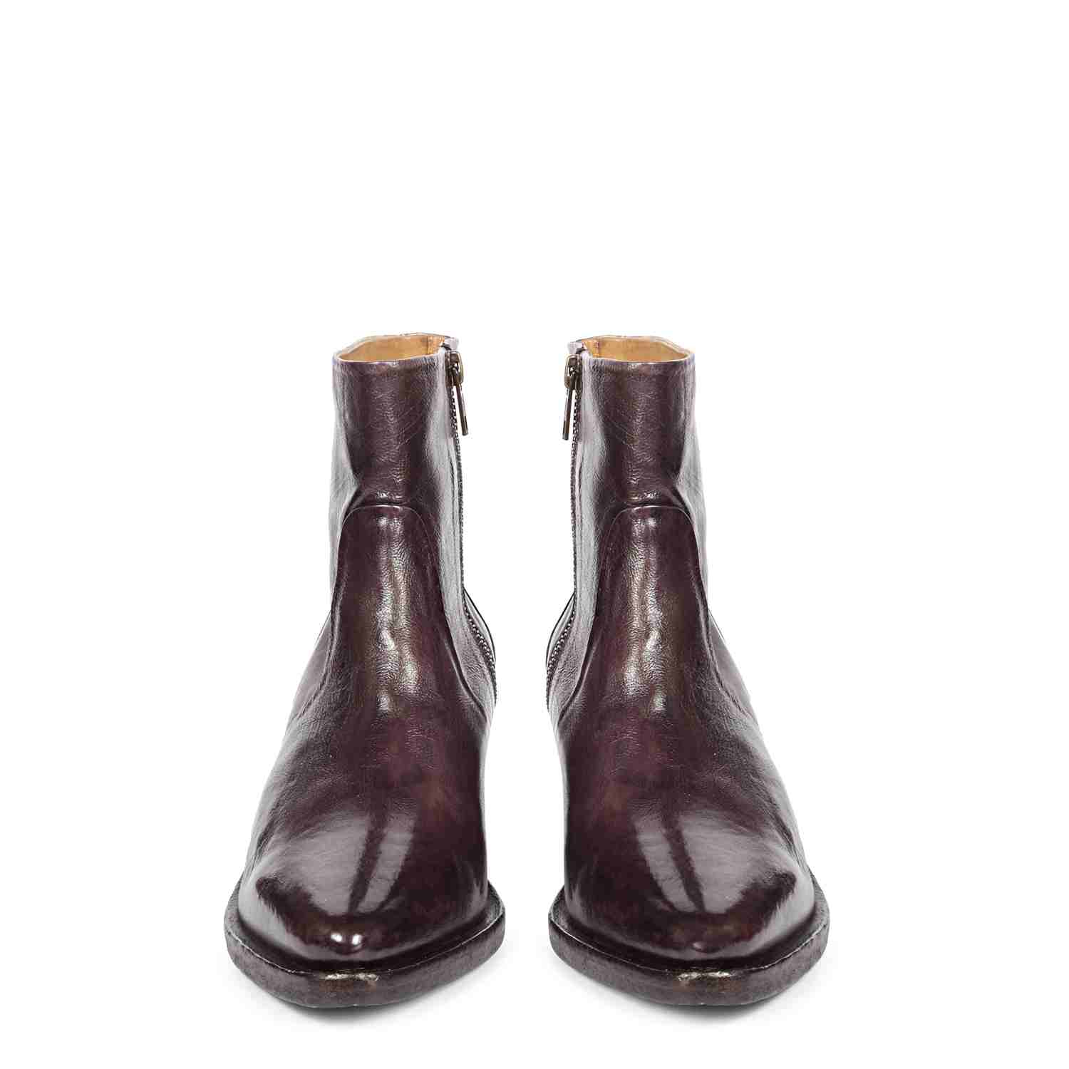 Saint Emelia Burgundy Leather Washed Ankle Boot - Image 3