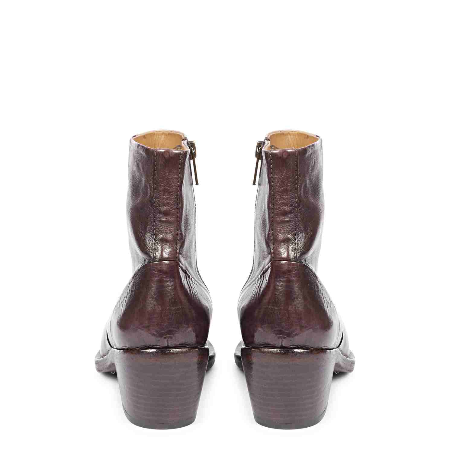 Saint Emelia Burgundy Leather Washed Ankle Boot - Image 5