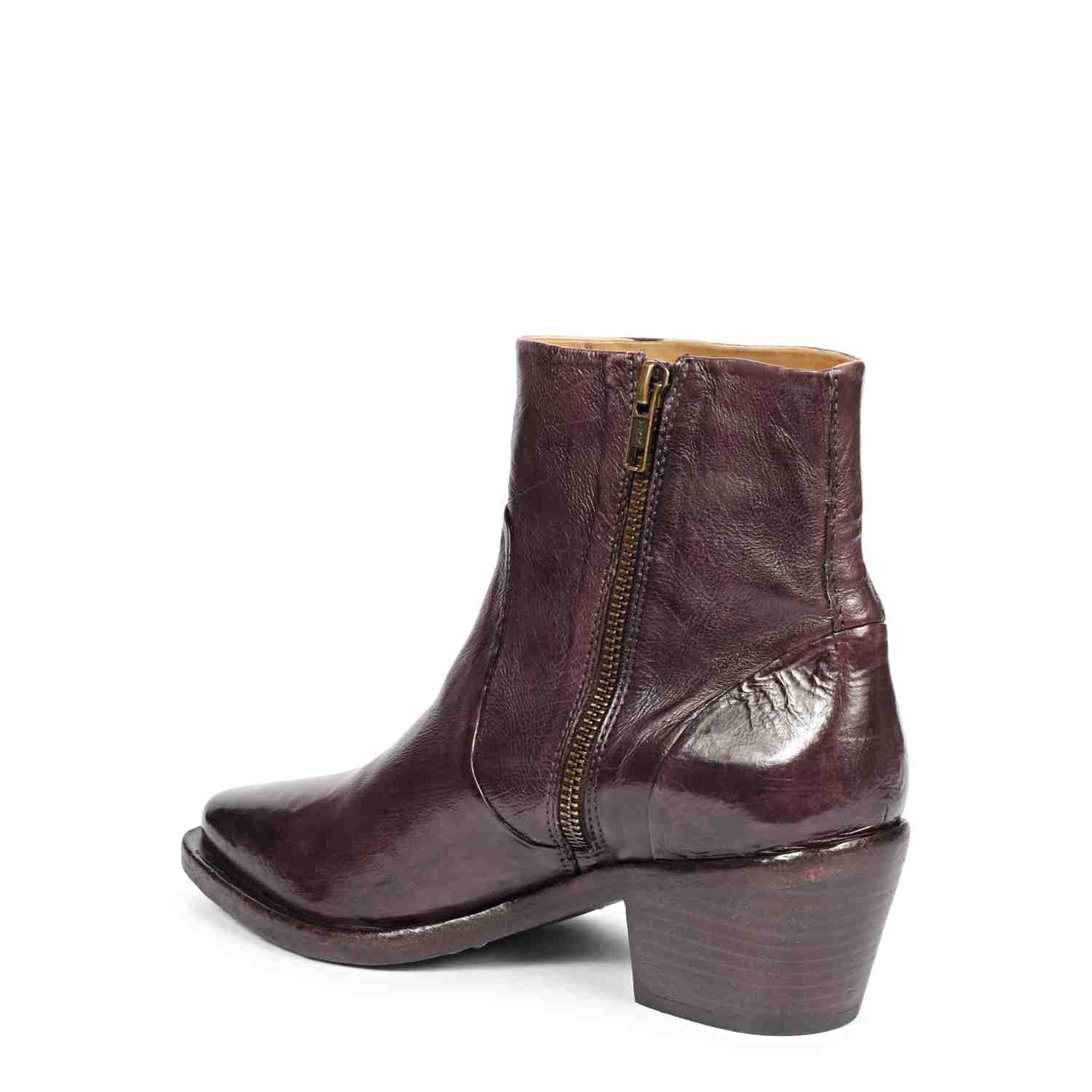 Saint Emelia Burgundy Leather Washed Ankle Boot - Image 6