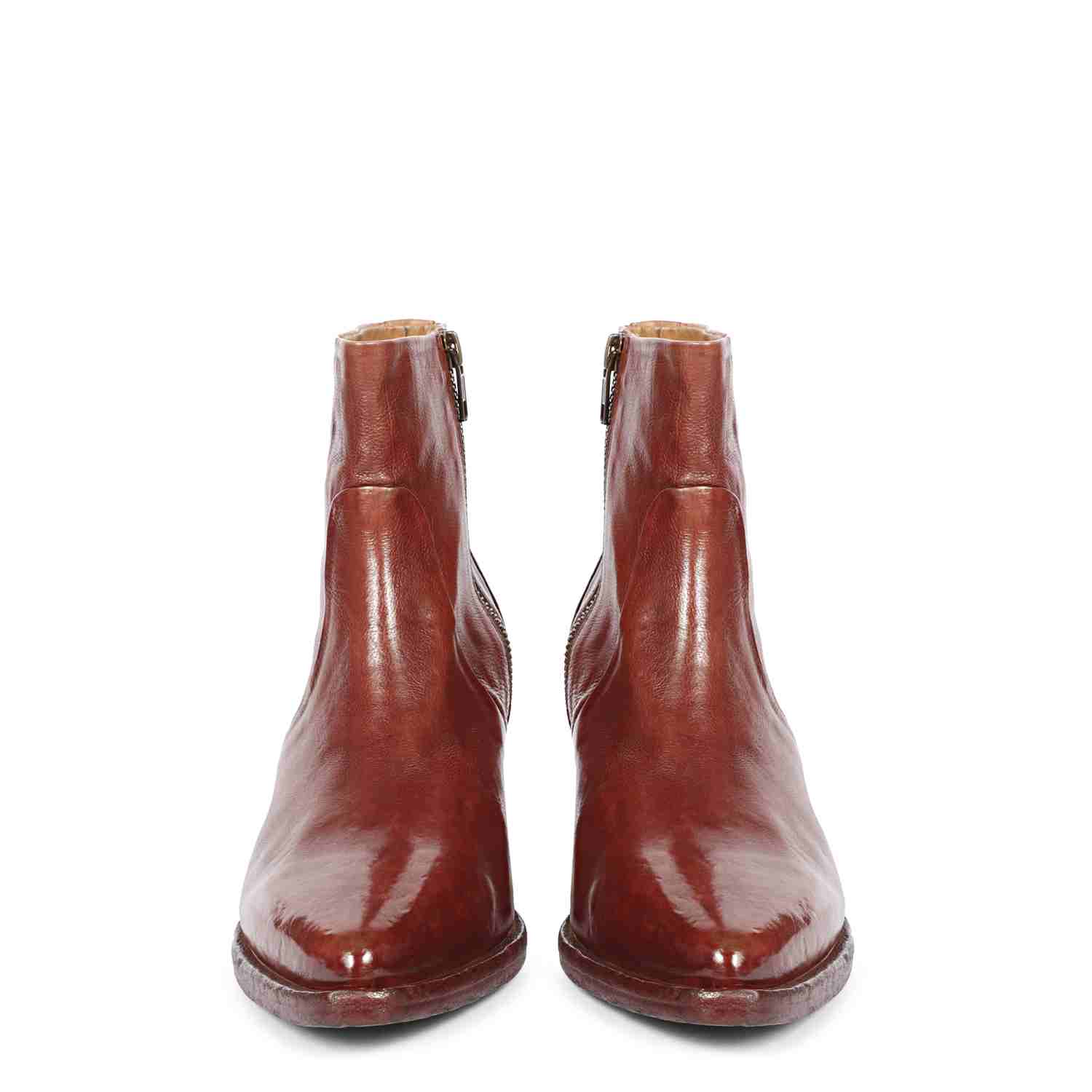 Saint Emelia Rust Leather Washed Ankle Boot - Image 3