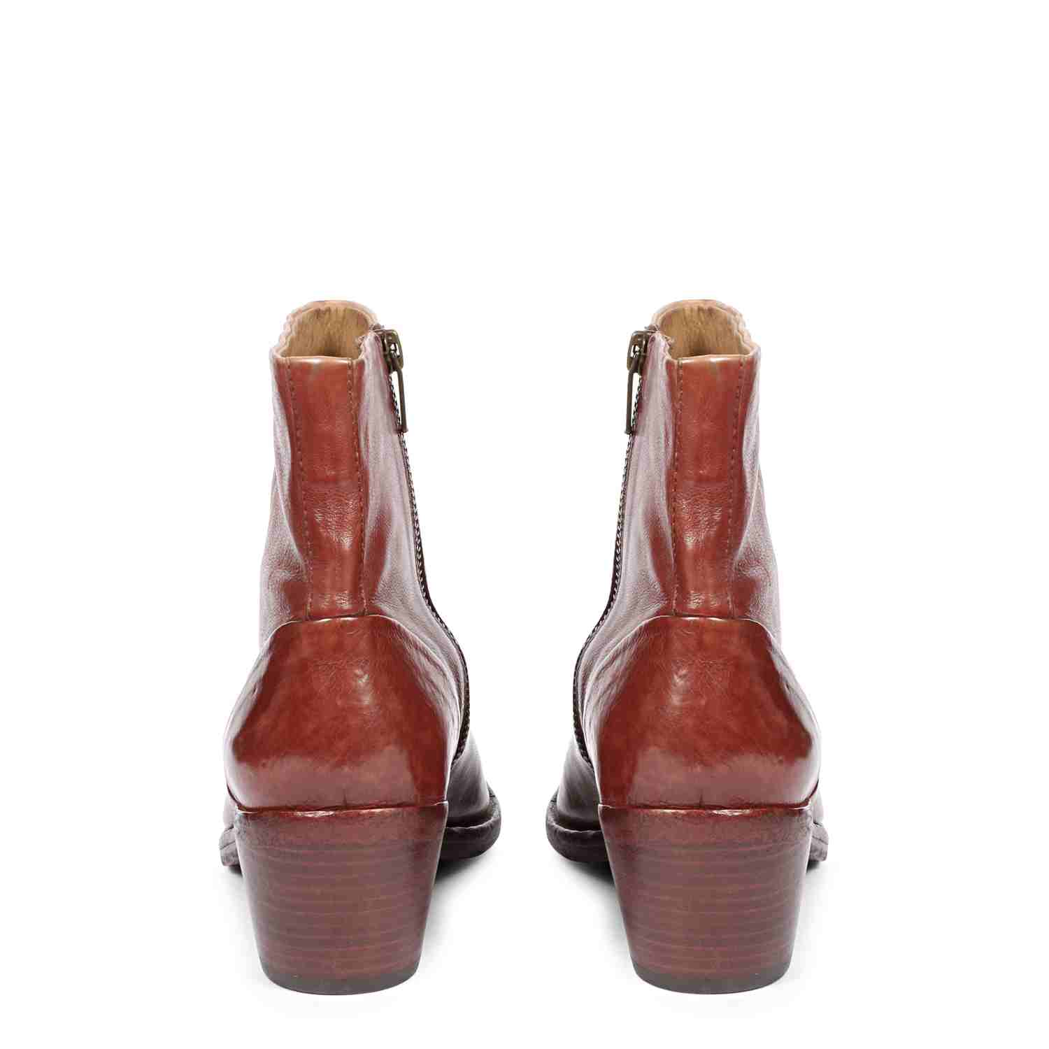 Saint Emelia Rust Leather Washed Ankle Boot - Image 5
