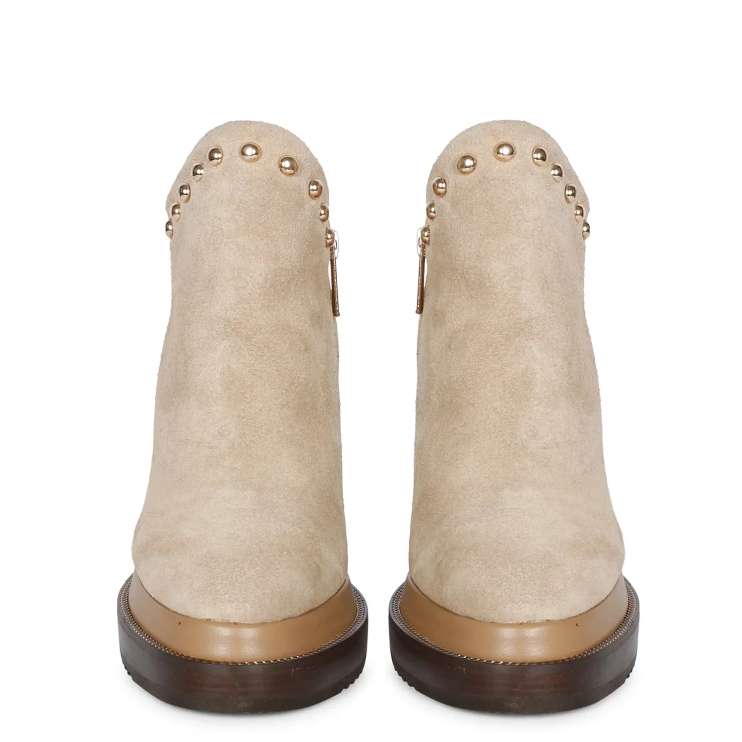 Saint Emily Beige Suede Leather Inner Wedge Heel Ankle Boots - Image 6