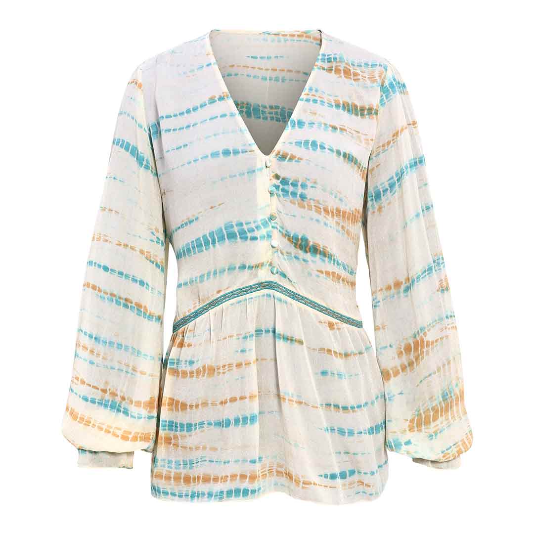 Saint Emryn Womens Multi Viscos Crepe And Dye Print Top - Image 6