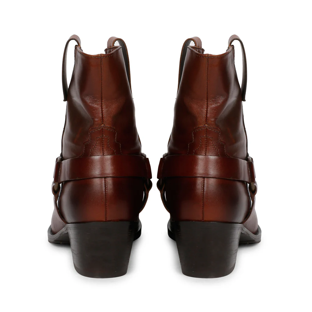 Saint Enrica Metal Studded Teak Leather Ankle Boots - Image 6