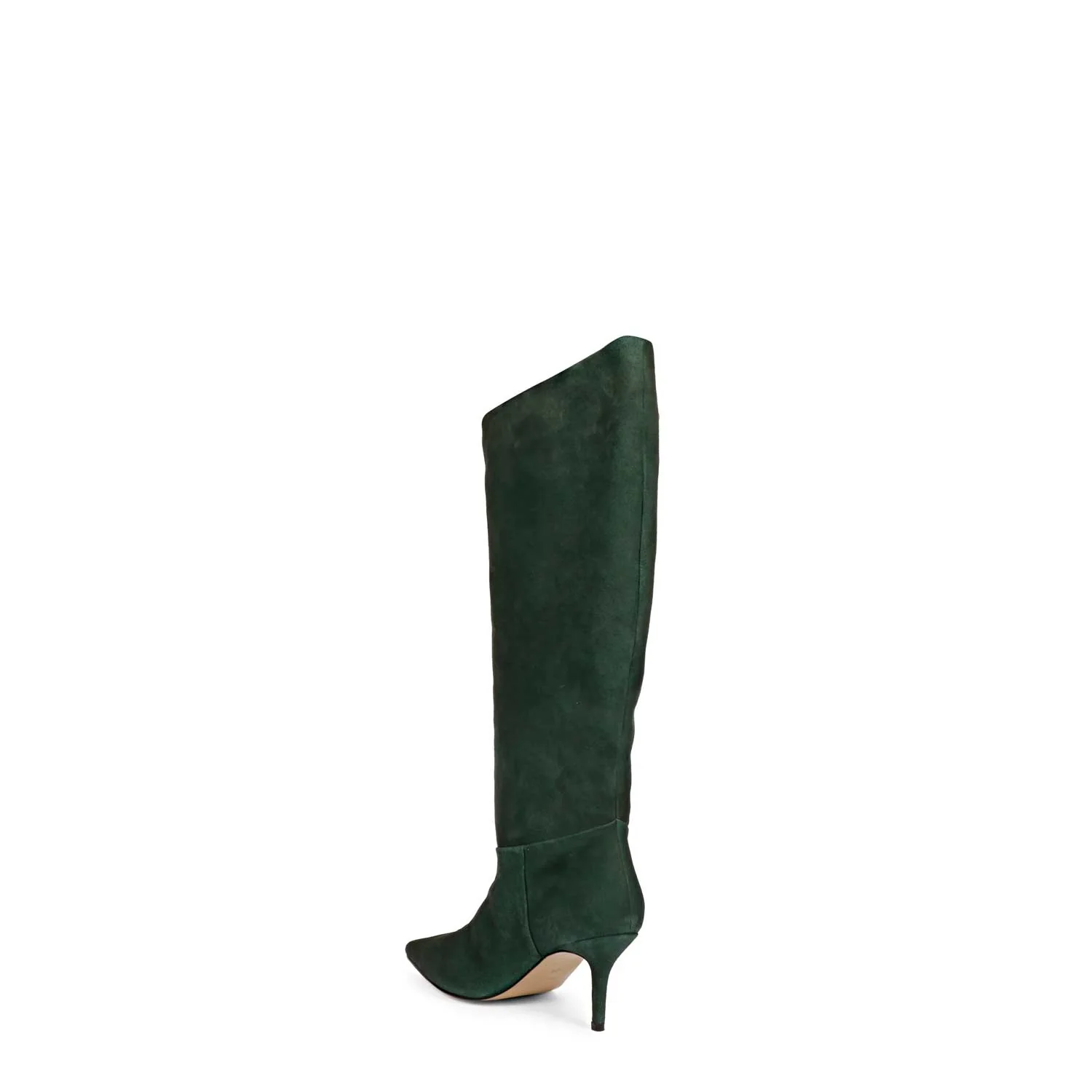 Saint Erin Green Suede Leather Kitten Heel Long Boots - Image 8