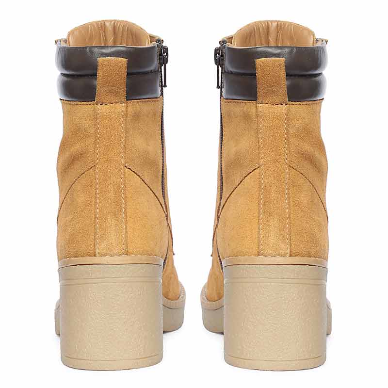 Saint Esme Tan Suede Leather Lace Up Boots - Image 4