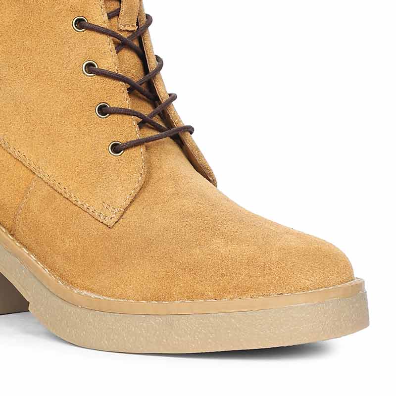 Saint Esme Tan Suede Leather Lace Up Boots - Image 5
