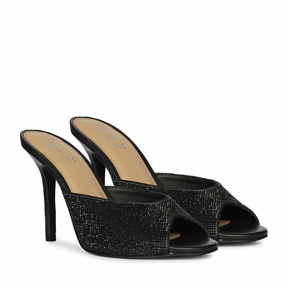 Saint Estrella Black Crystal Stiletto Heels - Image 3