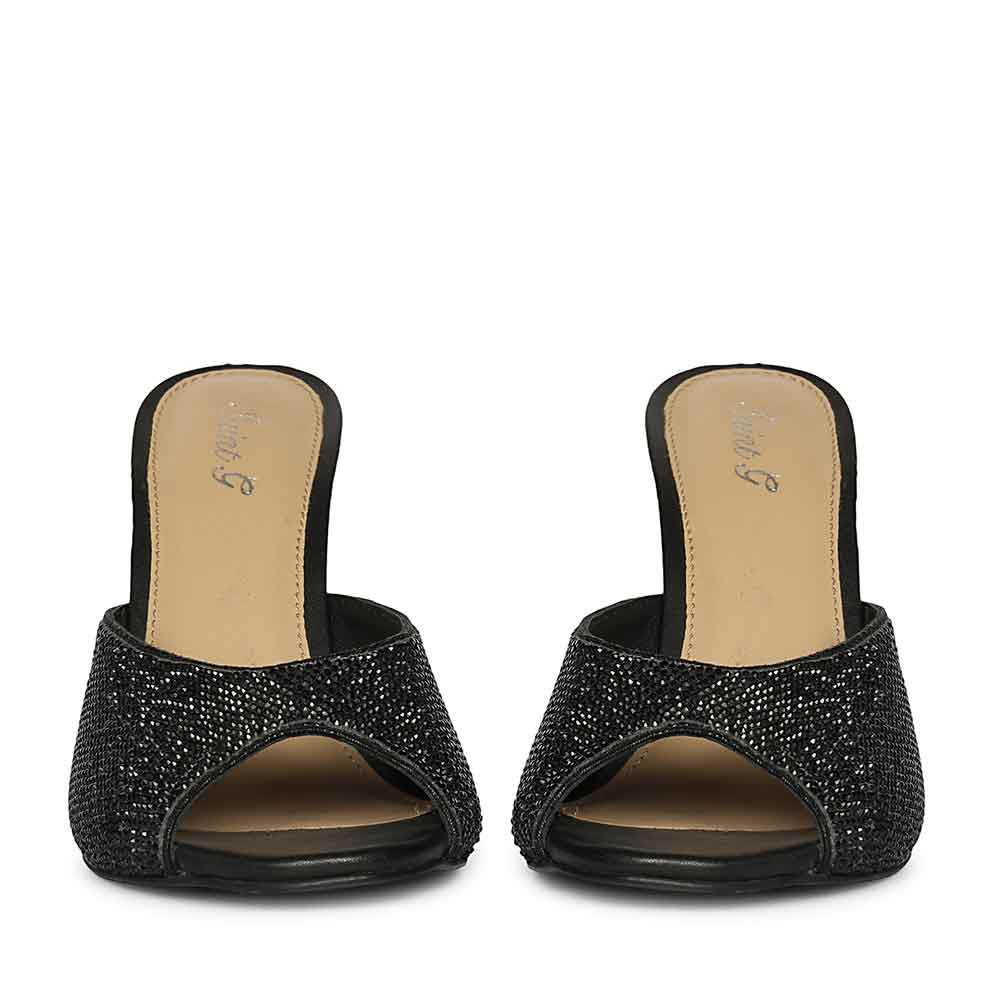 Saint Estrella Black Crystal Stiletto Heels - Image 4