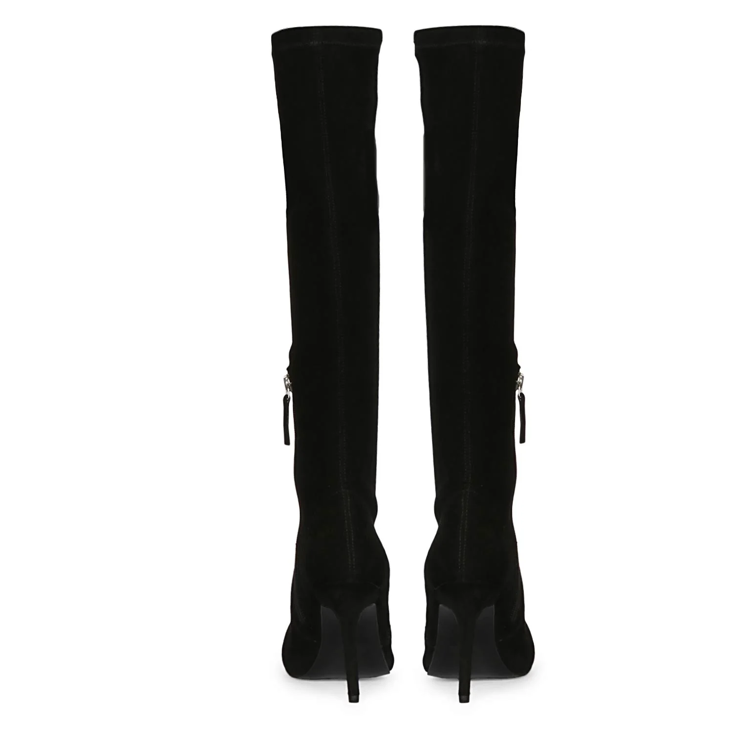 Saint Estrella Studded Stretch Suede Stiletto Long Boots - Image 4