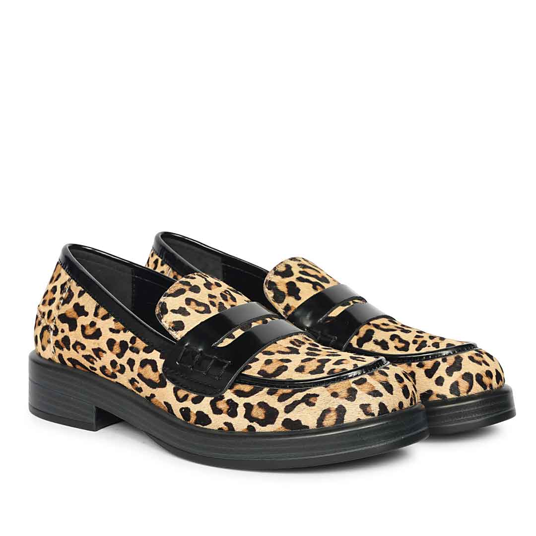 Saint Eve Leo Pony Print Leather Moccasins - Image 2