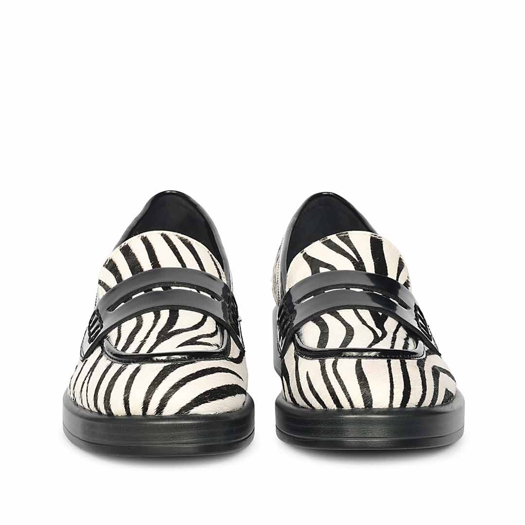 Saint Eve Zebra Pony Print Leather Moccasins - Image 4