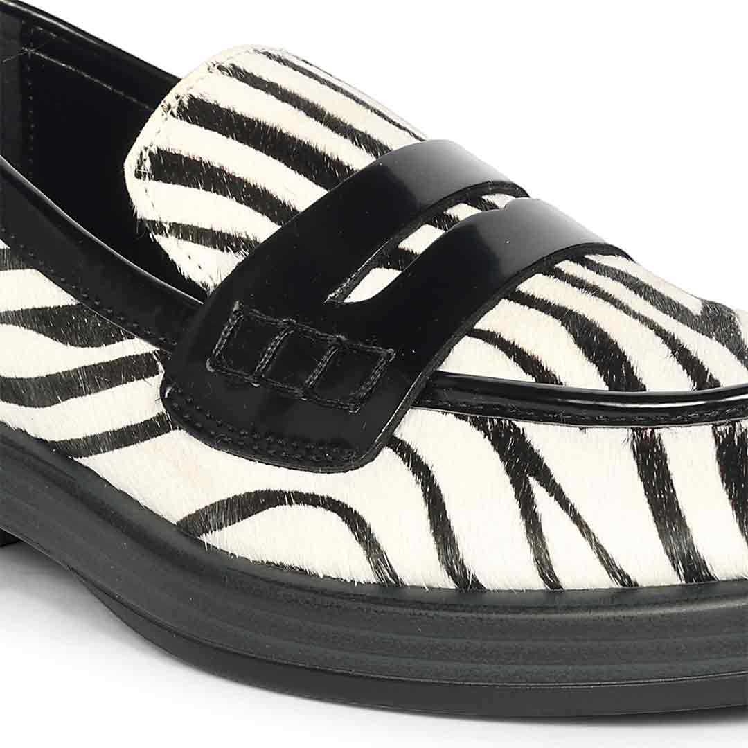 Saint Eve Zebra Pony Print Leather Moccasins - Image 6