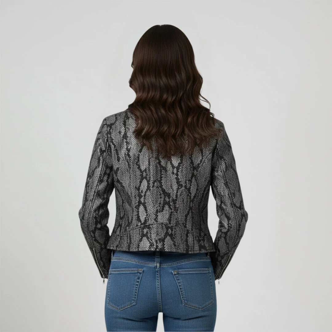 Saint Evie Grey Leather Women Jackets - Image 4