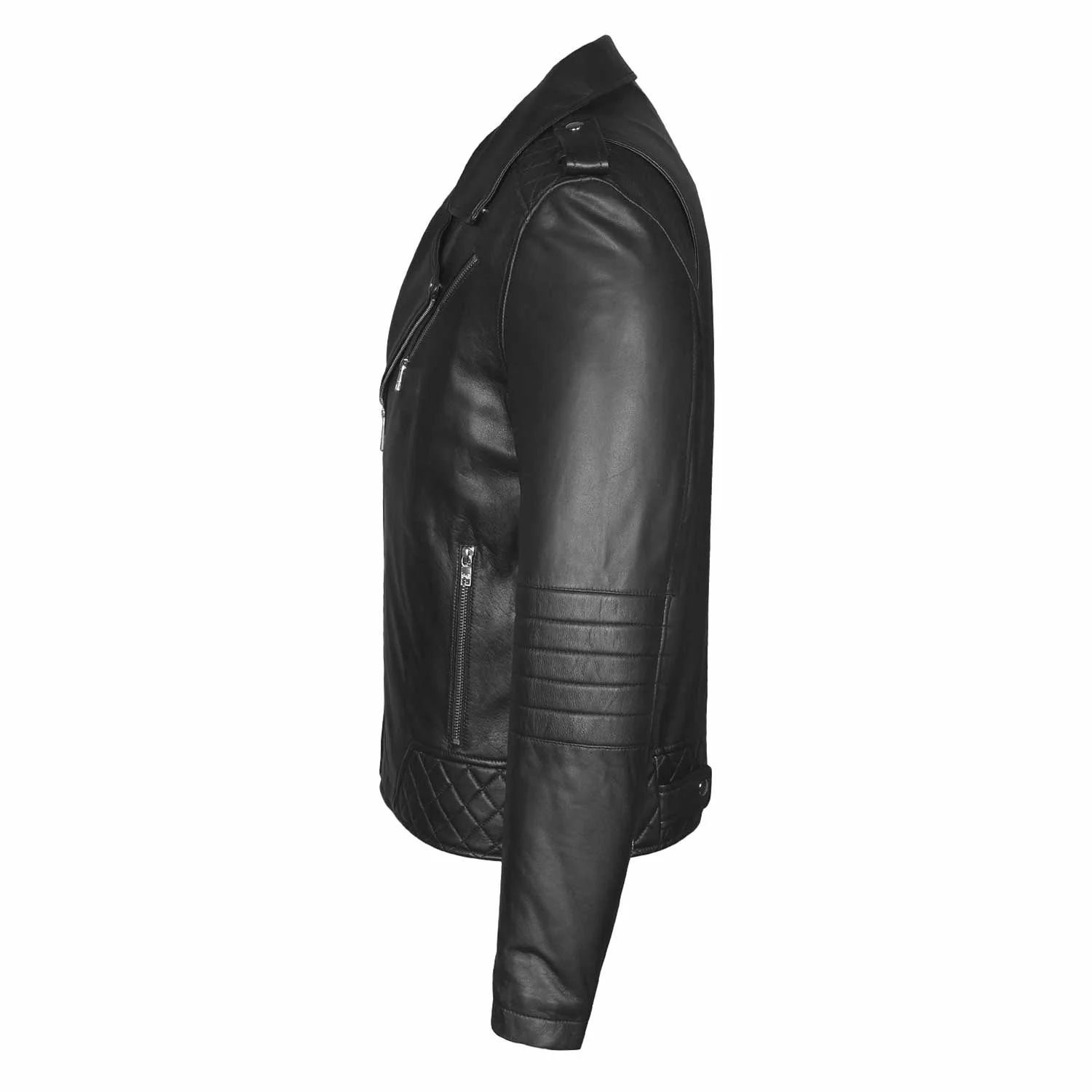 Saint Fabio Men Black Leather Biker Style Jackets - Image 4