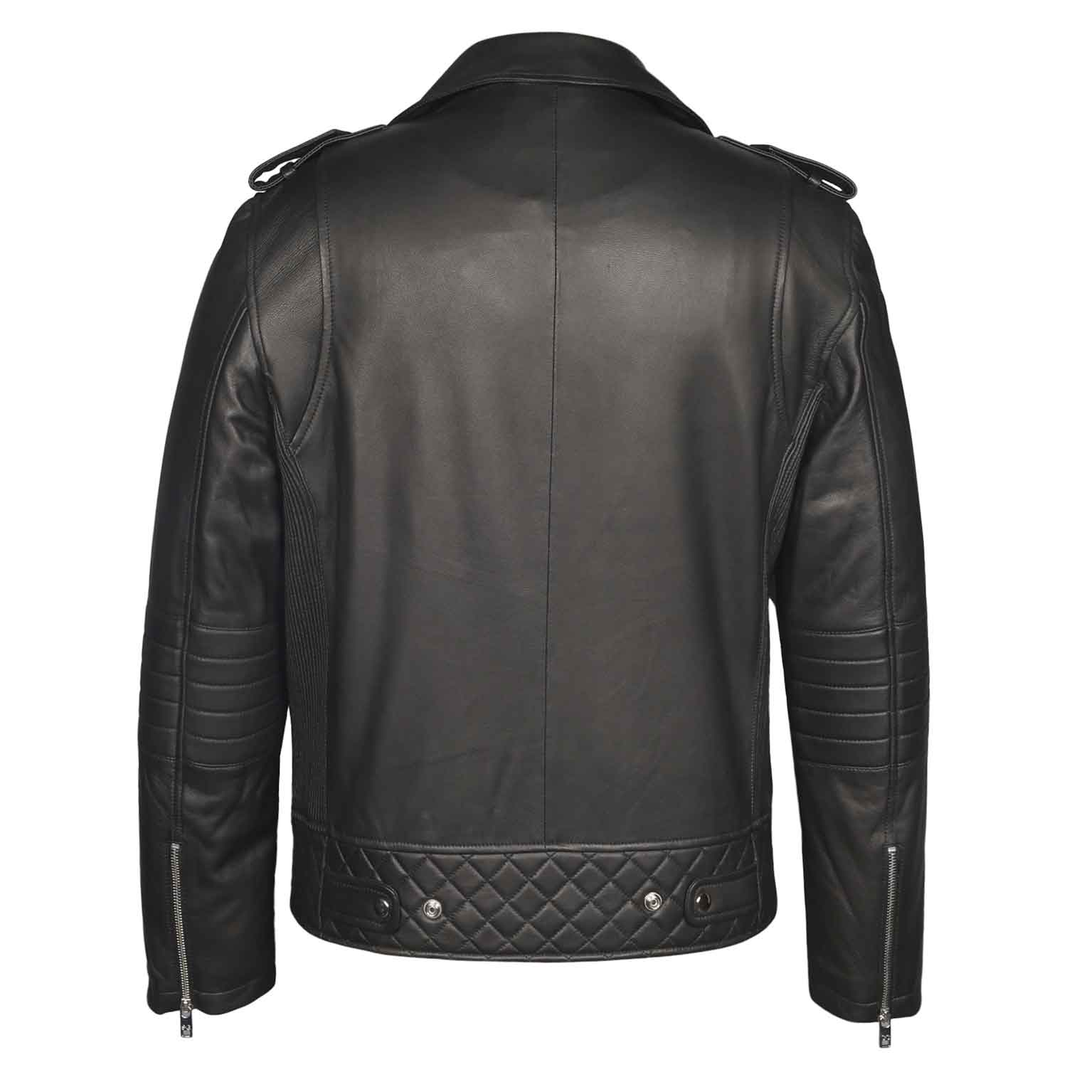 Saint Fabio Men Black Leather Biker Style Jackets - Image 5
