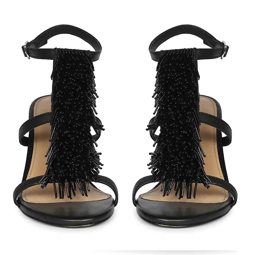 Saint Faye Black Leather Fringe Stilettos - Image 5