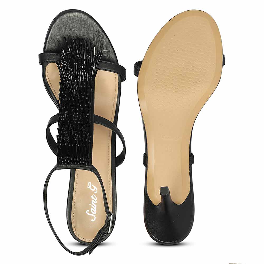 Saint Faye Black Leather Fringe Stilettos - Image 6