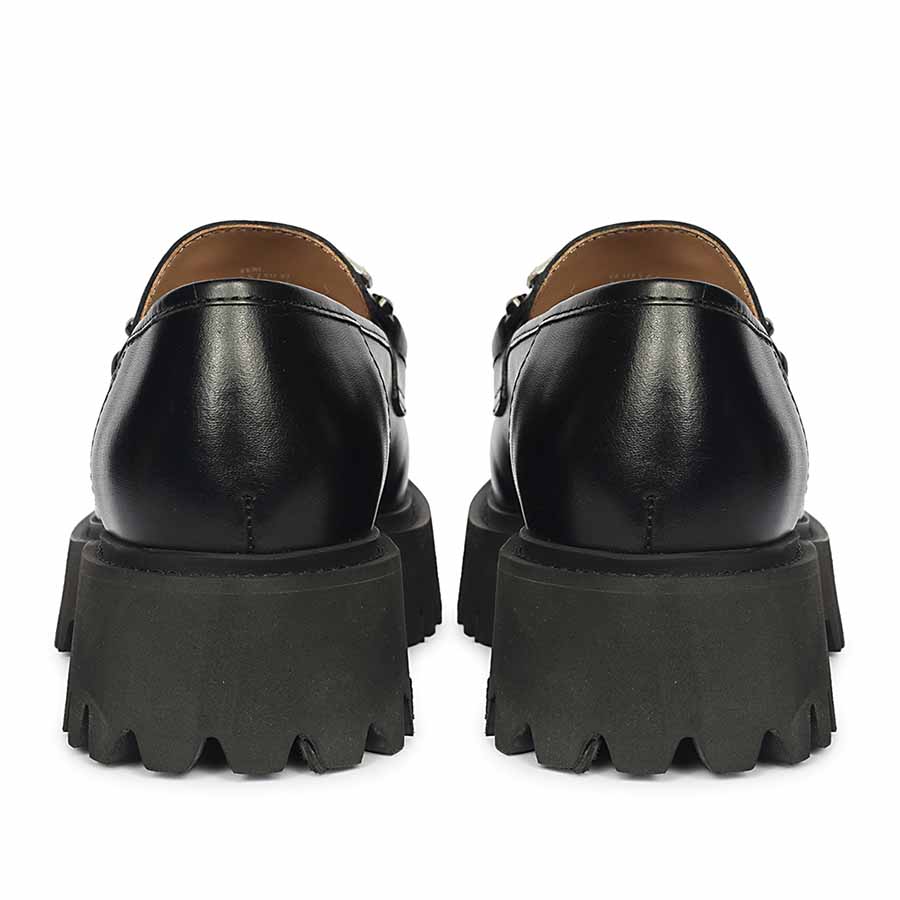 Saint Feri Crystal Saddle Black Leather Moccasins - Image 4