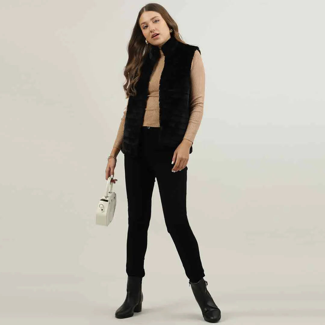 Saint Fernanda Black Fur Leather Women Jackets - Image 6