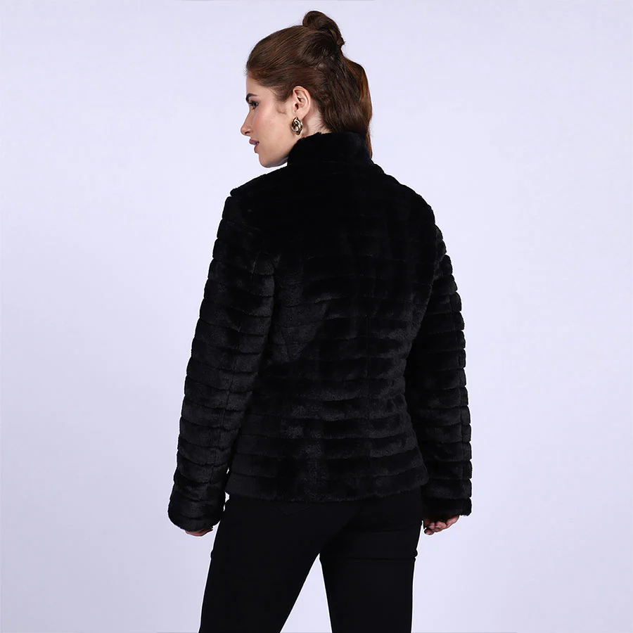 Saint Fernanda Black Fur Women's Jackets - Image 3