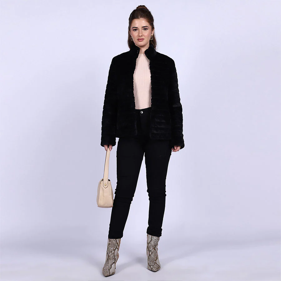 Saint Fernanda Black Fur Women's Jackets - Image 4
