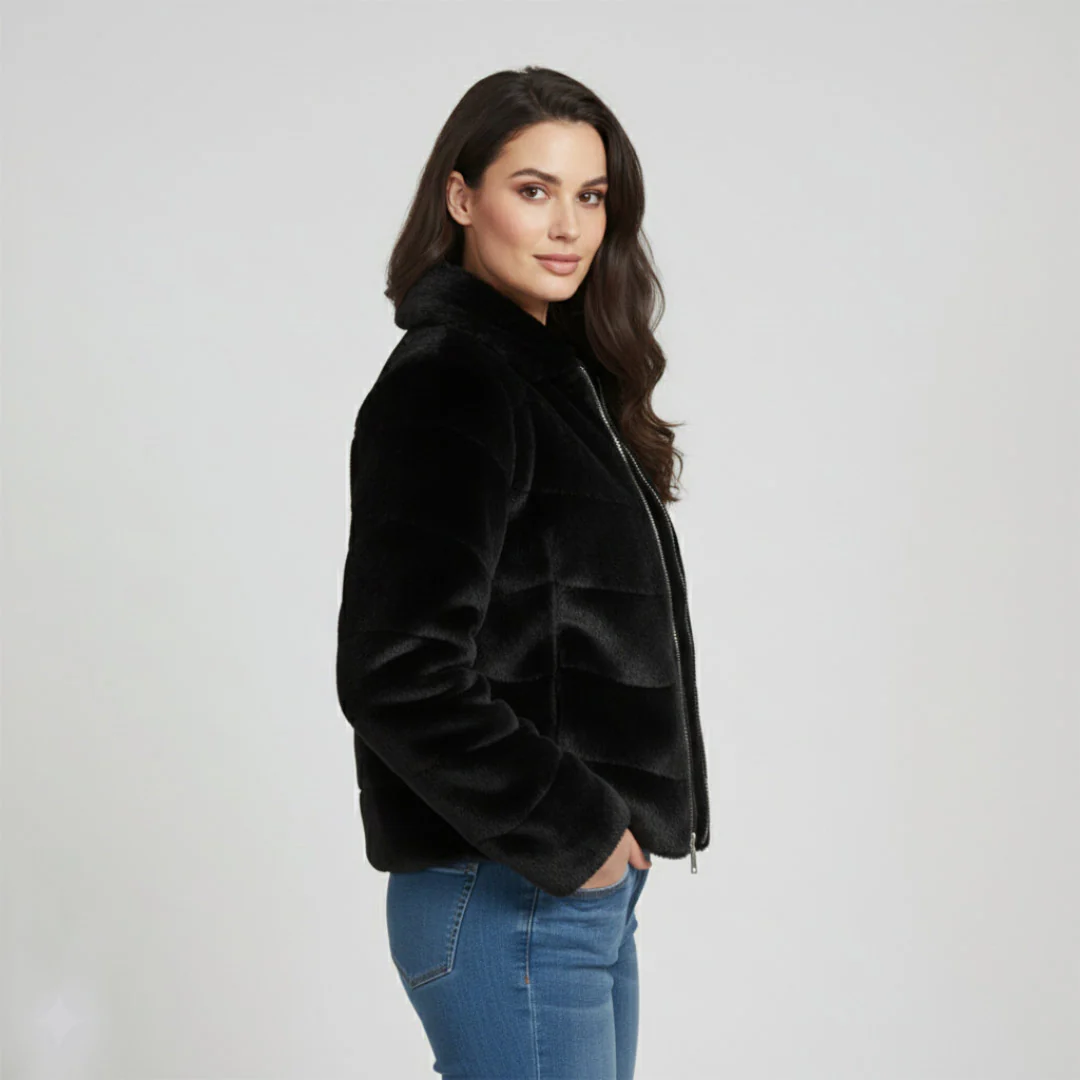 Saint Fernanda Black Fur Women's Jackets - Image 2
