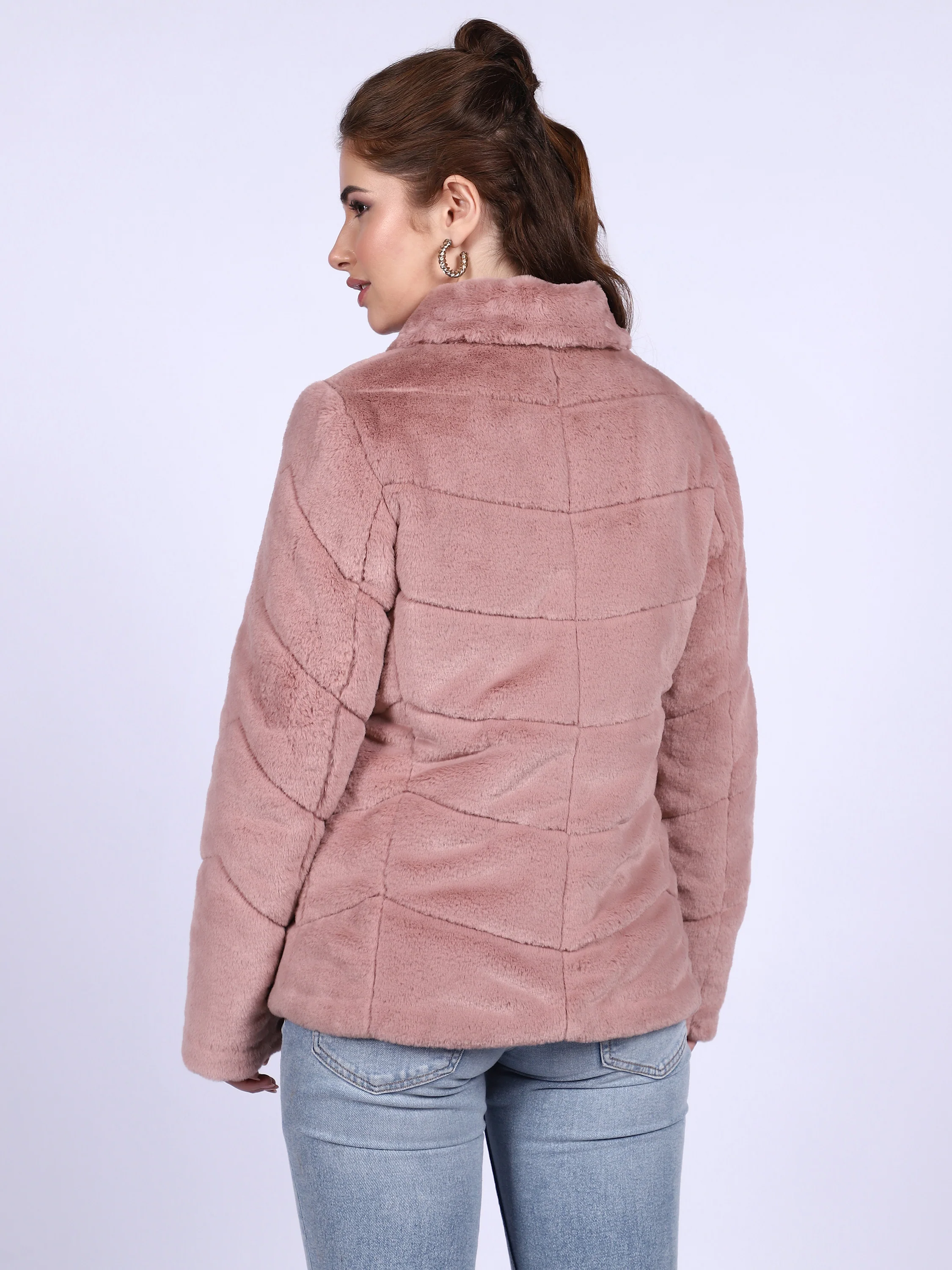 Saint Fernanda Magenta Fur Women's Jackets - Image 4