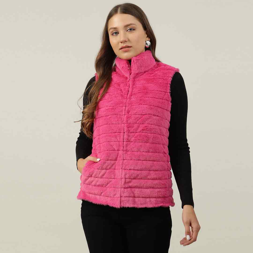 Saint Fernanda Pink Fur Women Jackets - Image 3