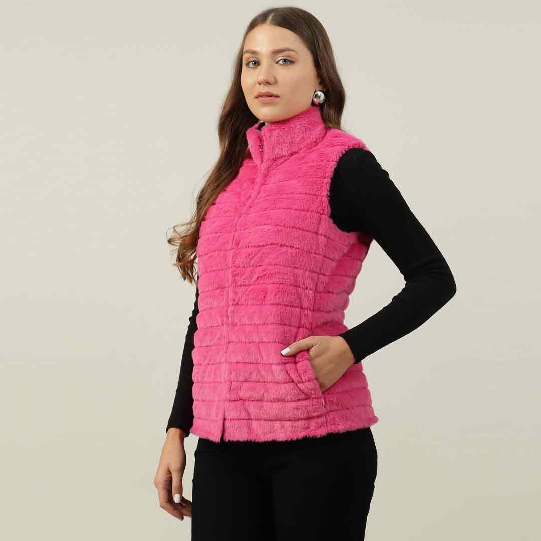 Saint Fernanda Pink Fur Women Jackets - Image 4