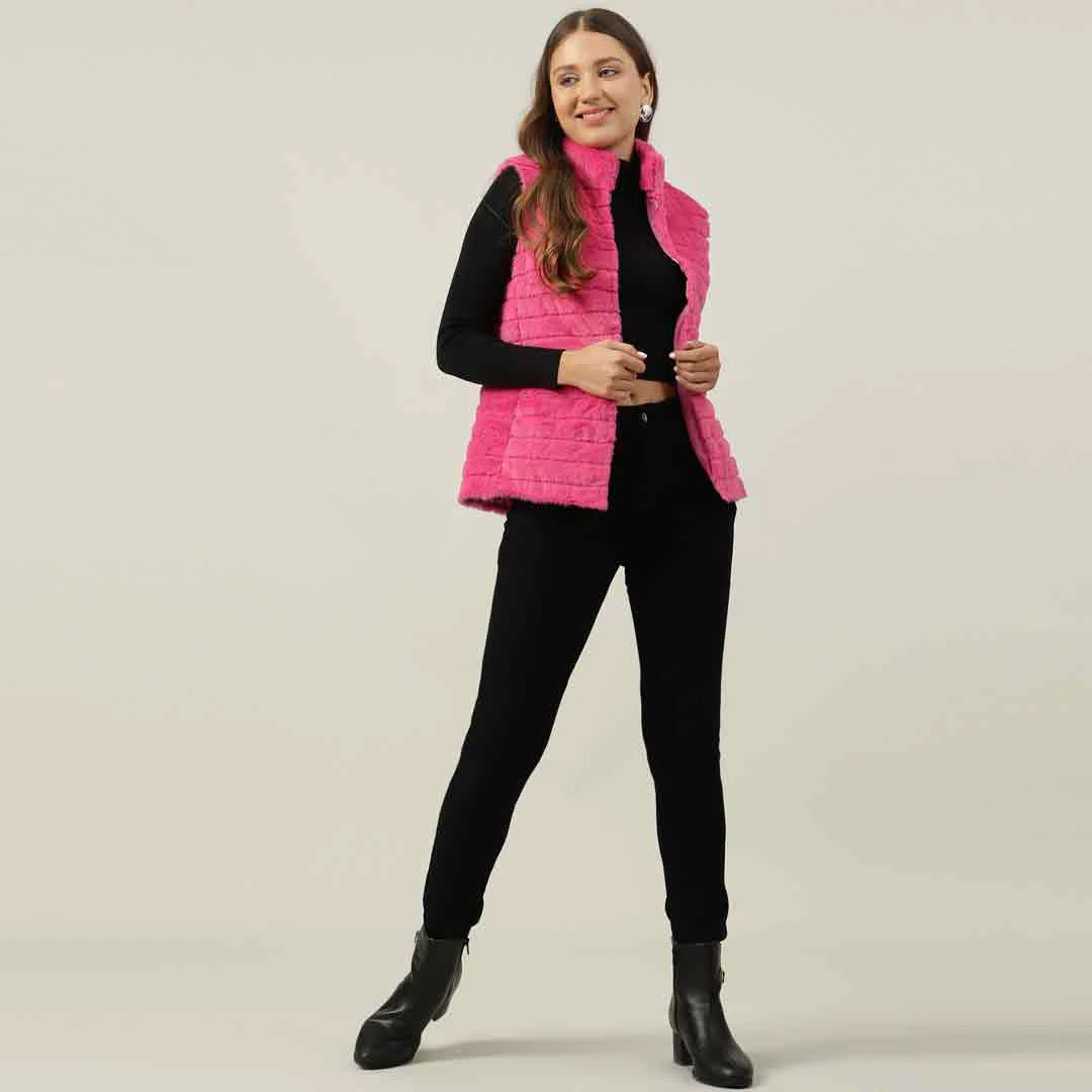 Saint Fernanda Pink Fur Women Jackets - Image 5