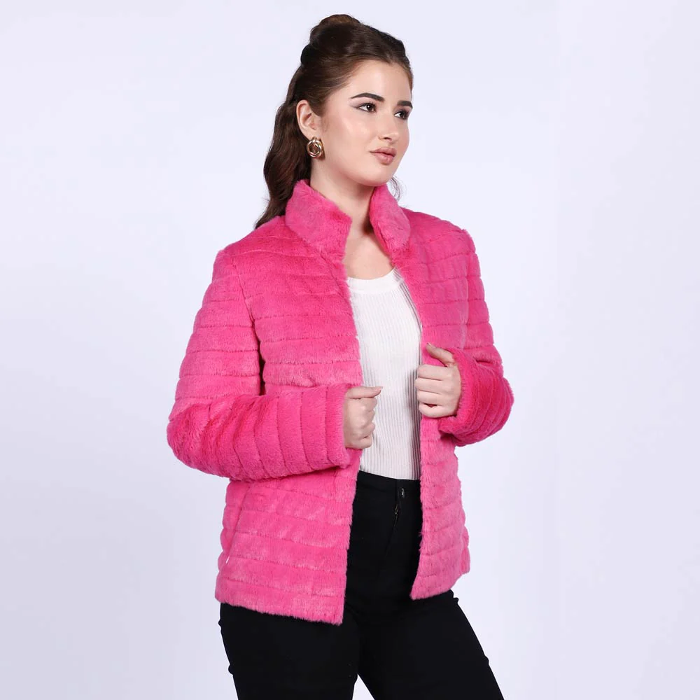 Saint Fernanda Pink Fur Women's Jackets - Image 2