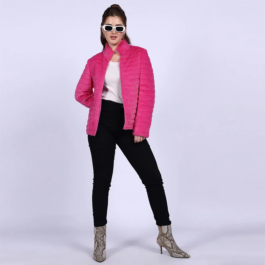 Saint Fernanda Pink Fur Women's Jackets - Image 6