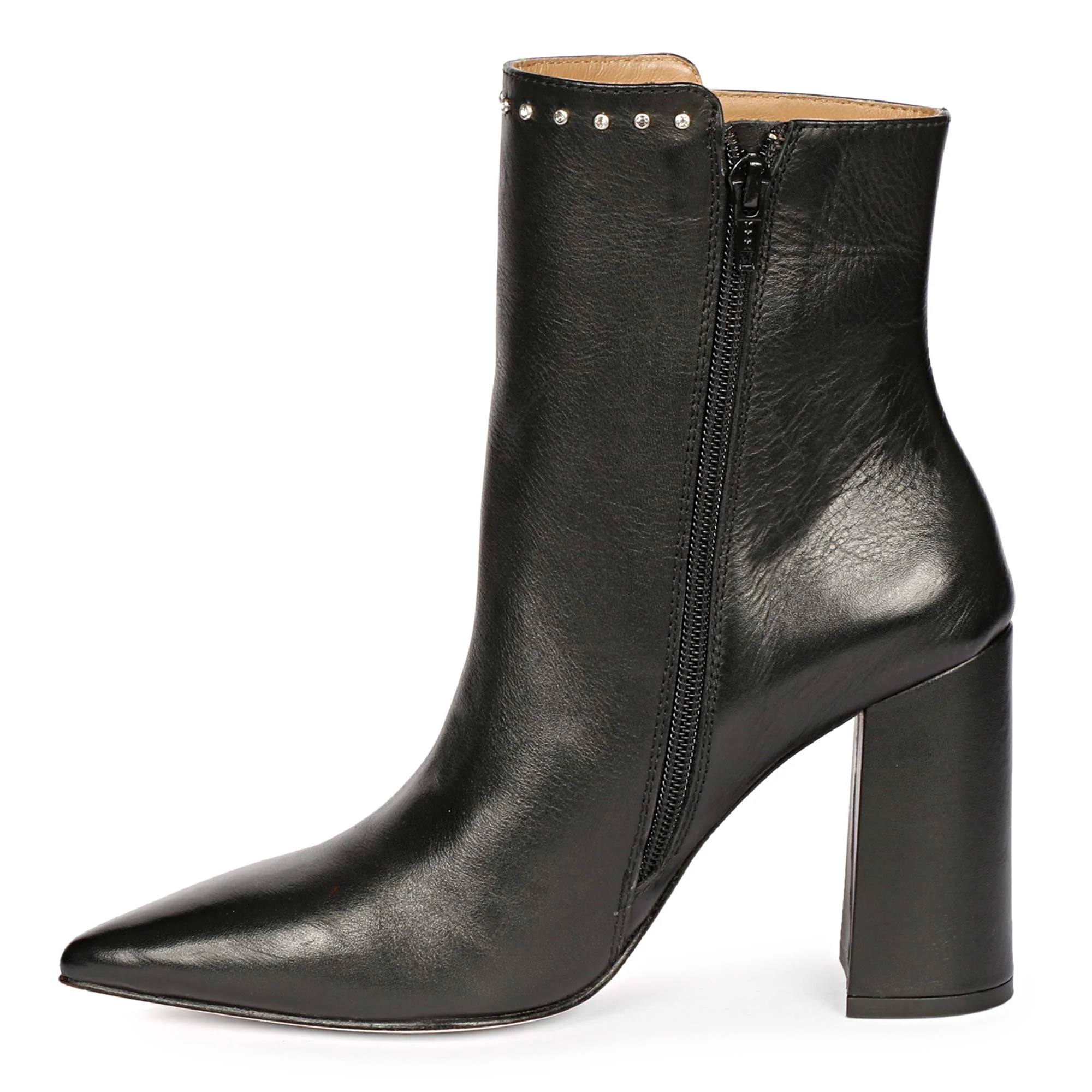 Saint Fia Black Leather Block Heel Boots - Image 4